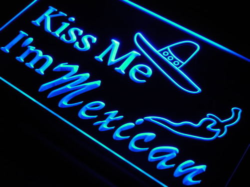 Mexican Food Kiss Me Adv Cafe Neon Light Sign